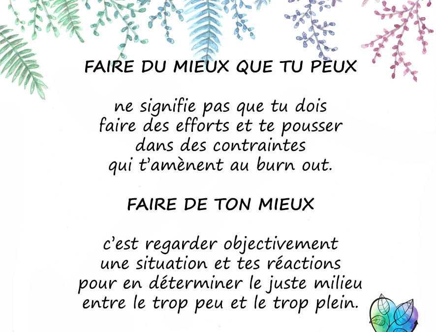 FAIRE DE SON MIEUX