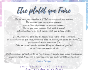 CHERCHER À ÊTRE PLUTÔT QU’À FAIRE