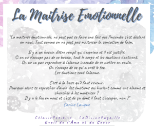 LA MAITRISE EMOTIONNELLE DE SOI