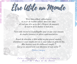 ETRE UTILE AU MONDE
