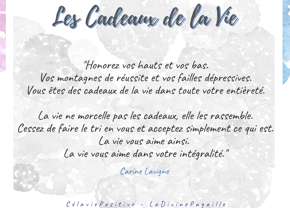 LES CADEAUX DE LA VIE