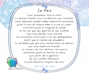 SE SENTIR EN PAIX